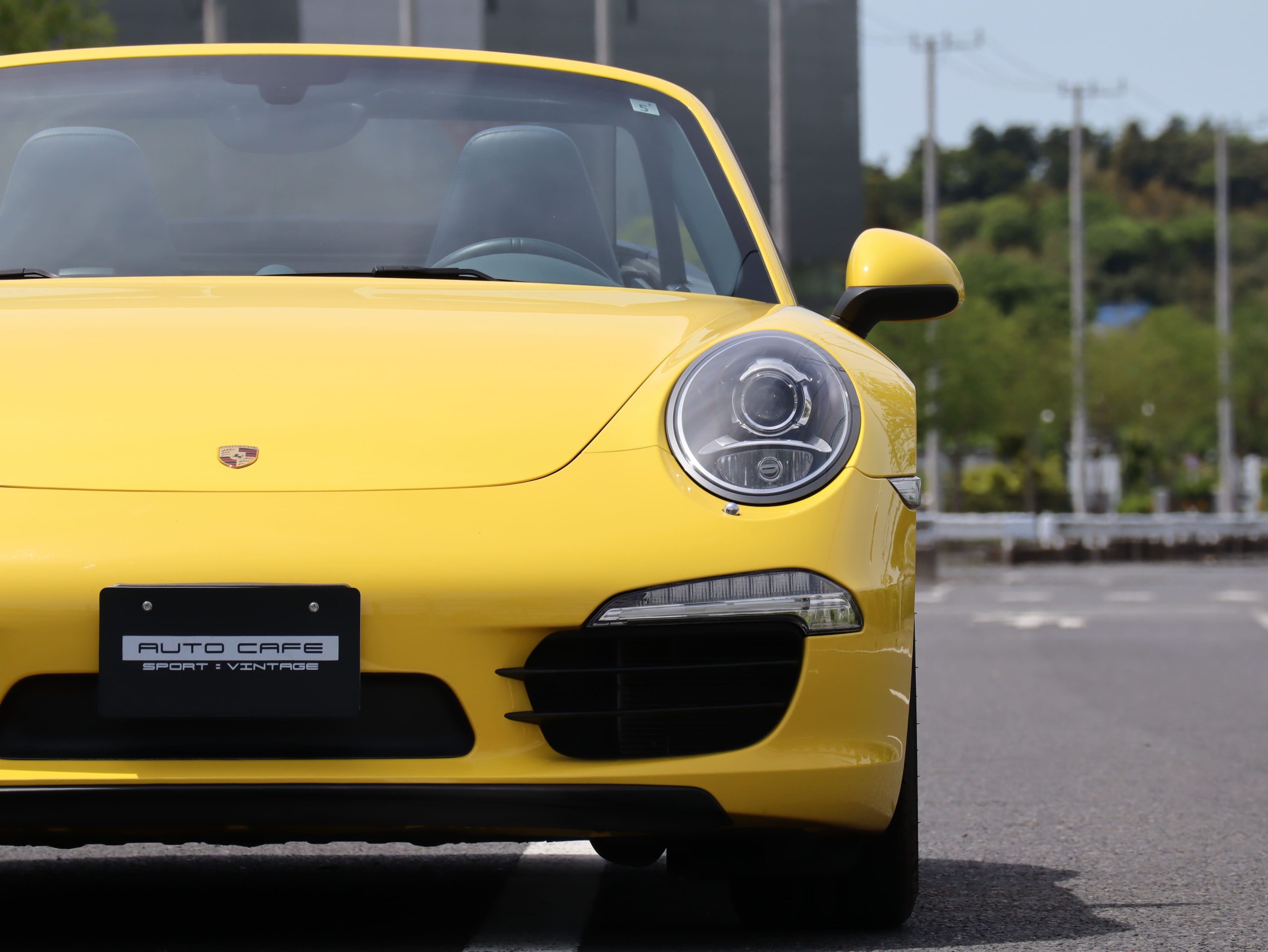 ポルシェ911カレラSカブリオレ（Type991.1）PDK<br>スポーツクロノパッケージ<br>ブルーレザーインテリア<br>シートベンチレーション<br>シートヒーター