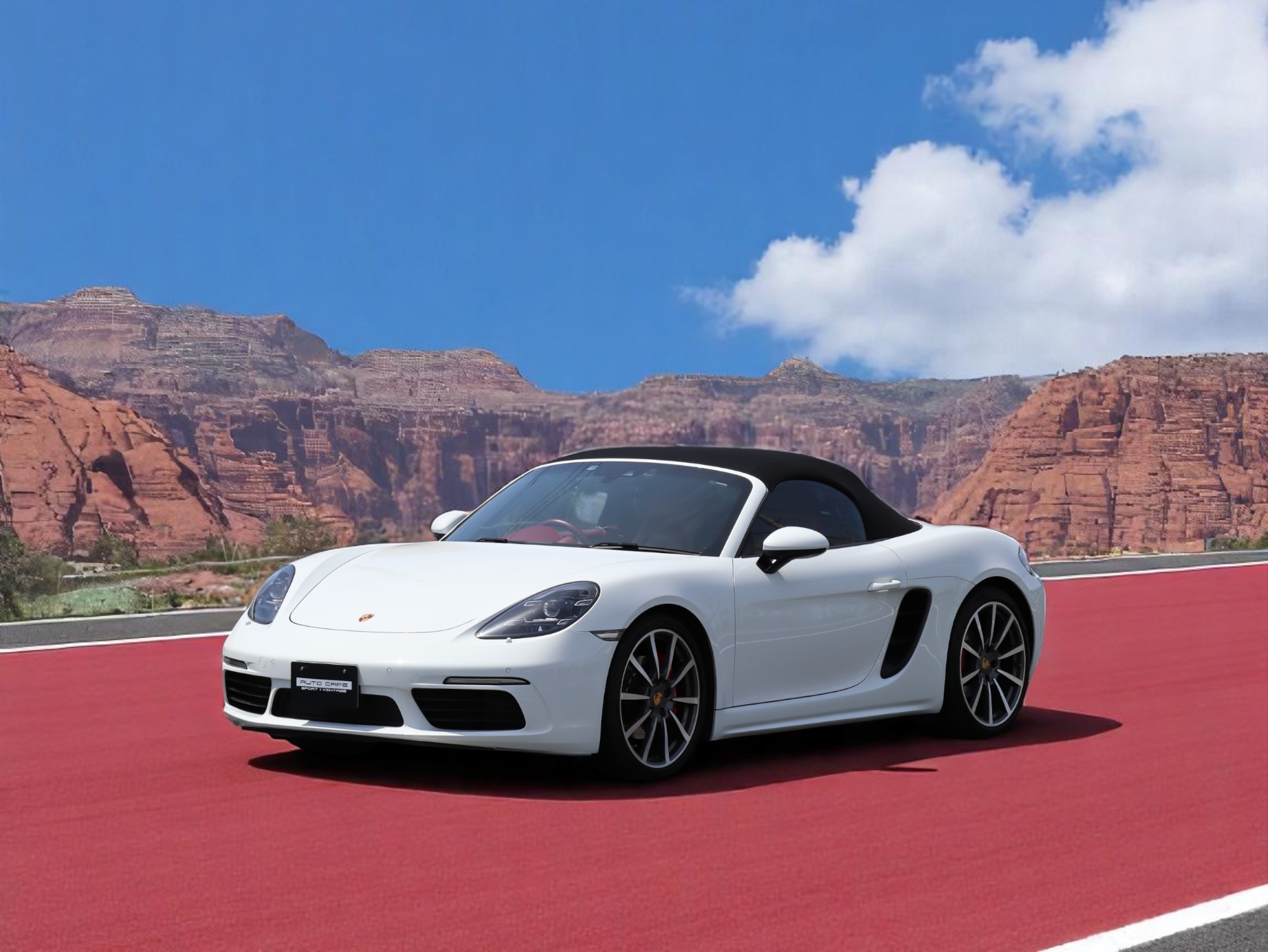 ポルシェ718ボクスターS（Type982）PDK<br>レッドレザーインテリア<br>スポーツクロノパッケージ<br>スポーツエグゾーストシステム<br>シートベンチレーション<br>PDLS+含むLEDヘッドライト