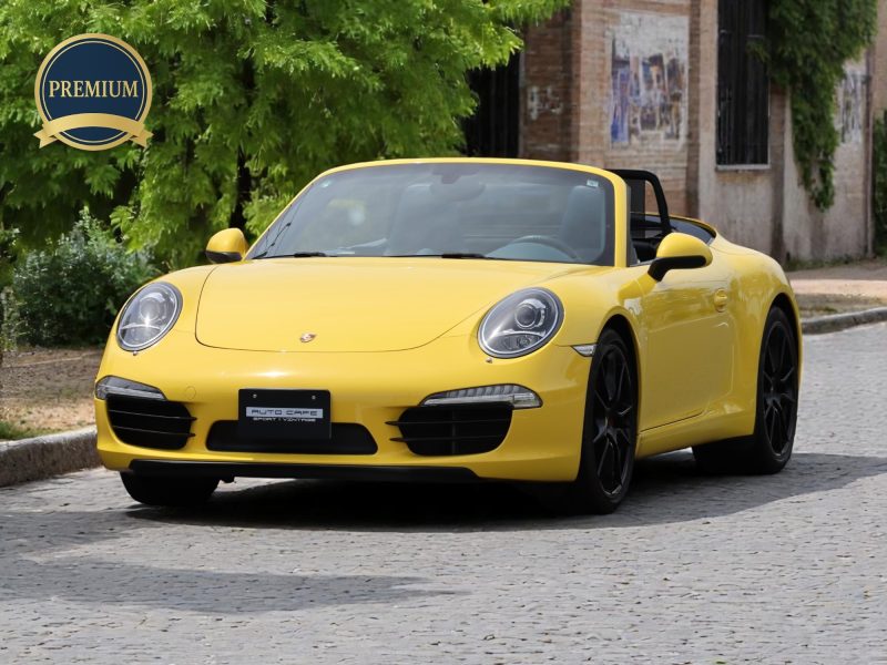 ポルシェ911カレラSカブリオレ（Type991.1）PDK<br>スポーツクロノパッケージ<br>ブルーレザーインテリア<br>シートベンチレーション<br>シートヒーター