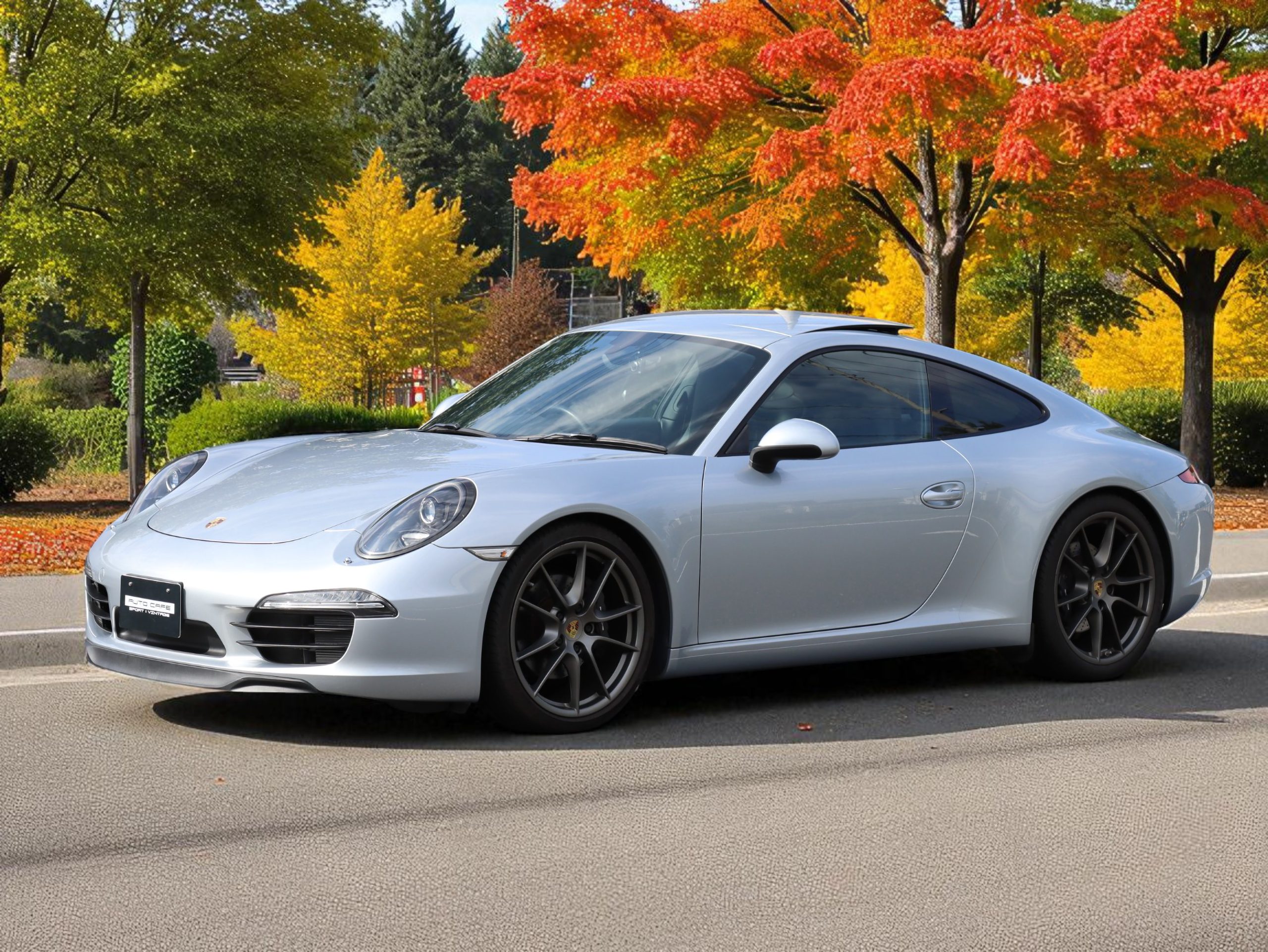ポルシェ911カレラ（Type991.1）7MT<br>スポーツクロノパッケージ<br>電動サンルーフシステム<br>シートベンチレーション<br>PASMスポーツサスペンション<br>サテンプラチナ塗装20インチ