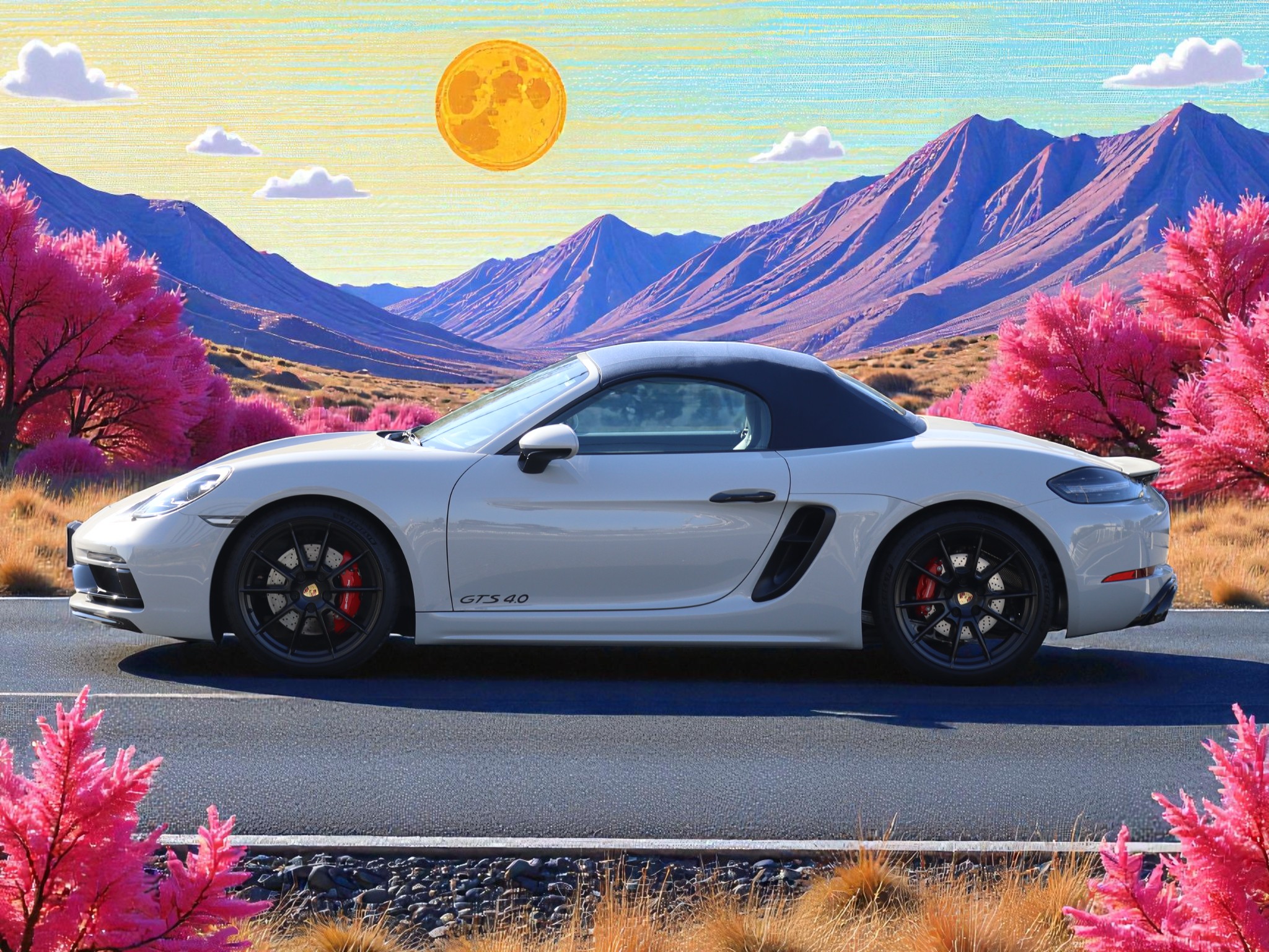 ポルシェ718ボクスターGTS4.0(Type982)PDK<br>左ハンドル!1オーナー車<br>シートベンチレーション<br>アダプティブクルーズコントロール<br>レーンチェンジアシスト<br>エントリー&ドライブシステム<br>塗装仕上げロールオーバーバー