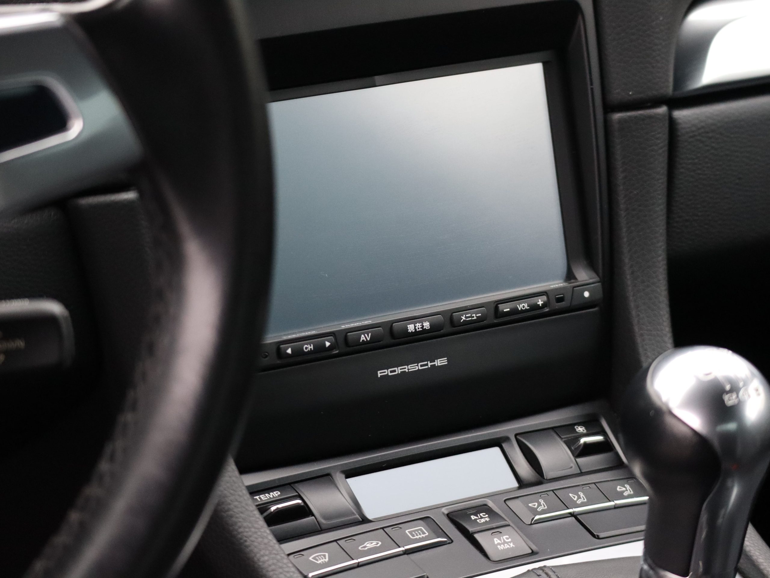 ポルシェケイマン(Type981)6MT<br>スポーツデザインステアリング<br>電動可倒式ドアミラー<br>PDLS含むヘッドライト<br>リアワイパー